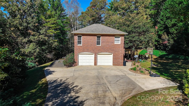 view of property exterior featuring a garage