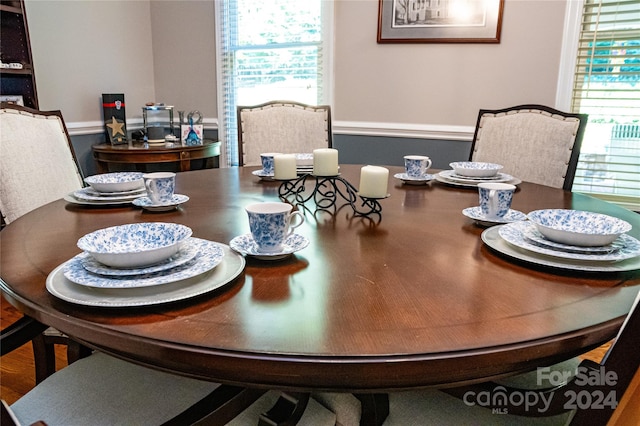 dining area featuring hardwood / wood-style floors