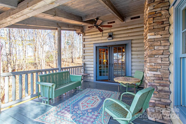 126 Bradley Ascent Ct, Hendersonville, NC 28792 - deck featuring a ceiling fan