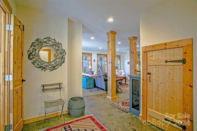 126 Bradley Ascent Ct, Hendersonville, NC 28792 - entryway featuring ornate columns, recessed lighting, and baseboards
