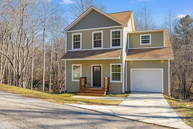 view of front facade with a garage