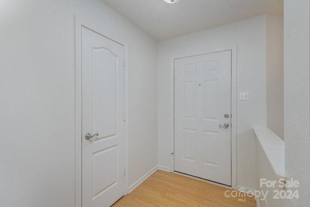 entryway with light wood-type flooring