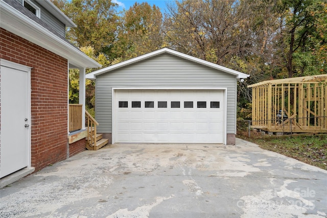 view of garage