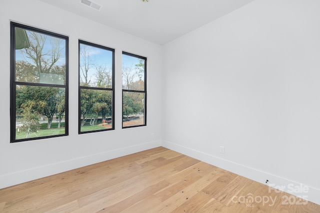 empty room featuring light wood-type flooring