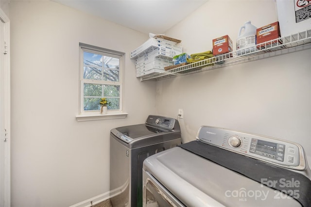 laundry area featuring washer and dryer