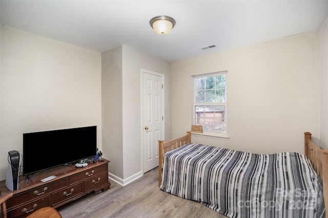 bedroom featuring light hardwood / wood-style flooring