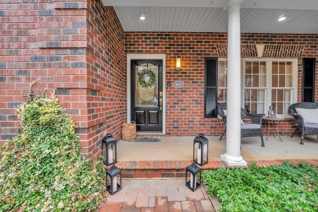 property entrance with a porch