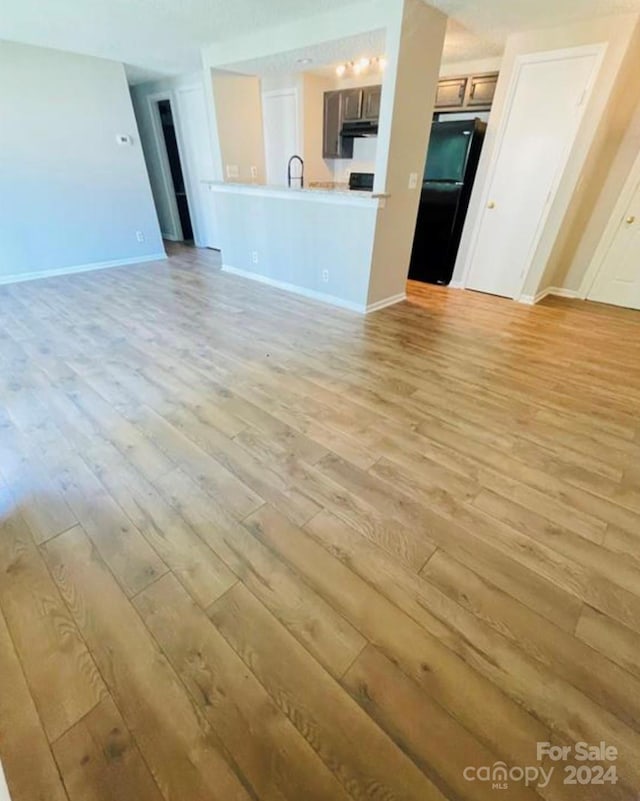 unfurnished living room featuring light hardwood / wood-style flooring