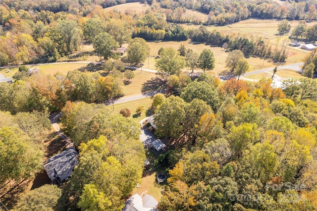 aerial view with a rural view