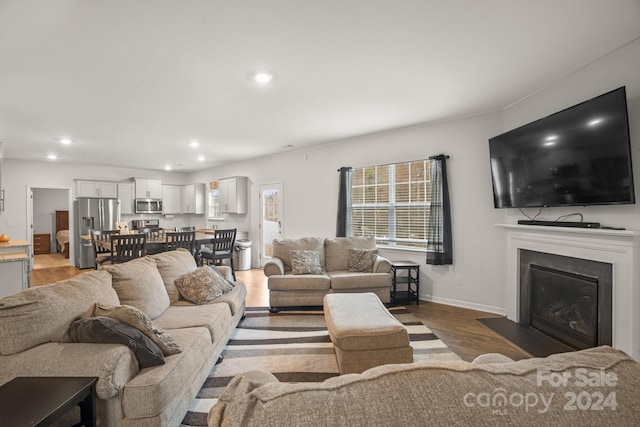 living room featuring hardwood / wood-style floors