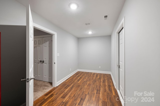 interior space featuring dark hardwood / wood-style flooring