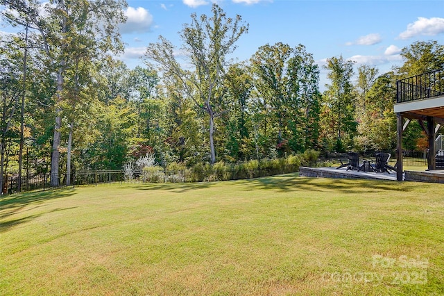 view of yard with a patio area and fence