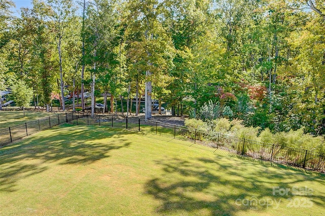 view of yard with fence