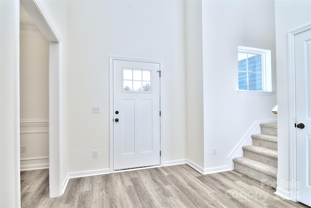 foyer featuring light hardwood / wood-style flooring