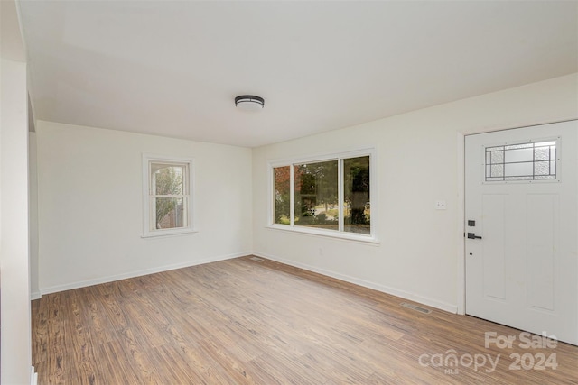 entryway featuring hardwood / wood-style flooring