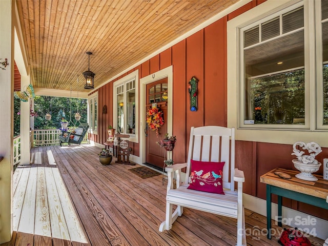 deck with covered porch