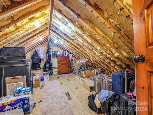 view of unfinished attic