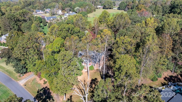 bird's eye view with a view of trees