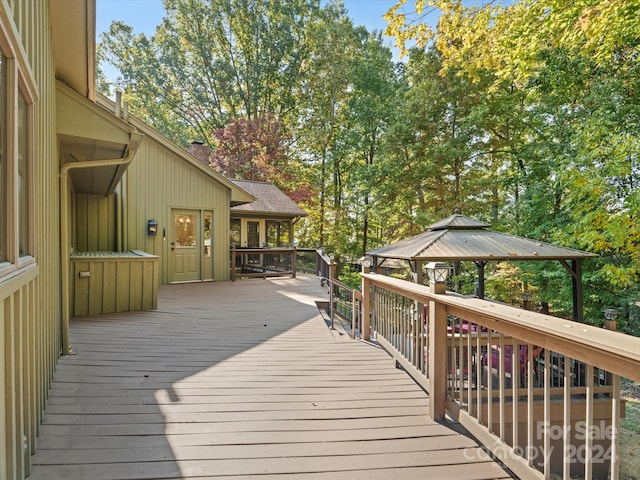 deck featuring a gazebo