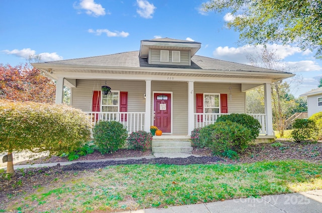 bungalow-style home with a porch