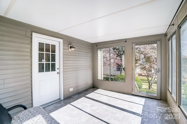 view of unfurnished sunroom