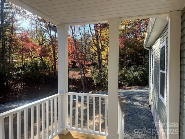 1663 Williamson Creek Rd, Pisgah Forest, NC 28768 - wooden deck with view of wooded area