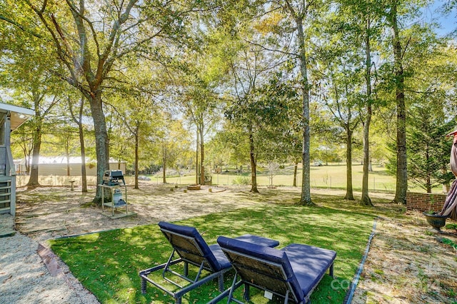 view of yard with a patio area