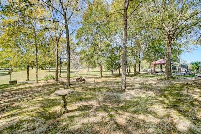 view of yard featuring a gazebo