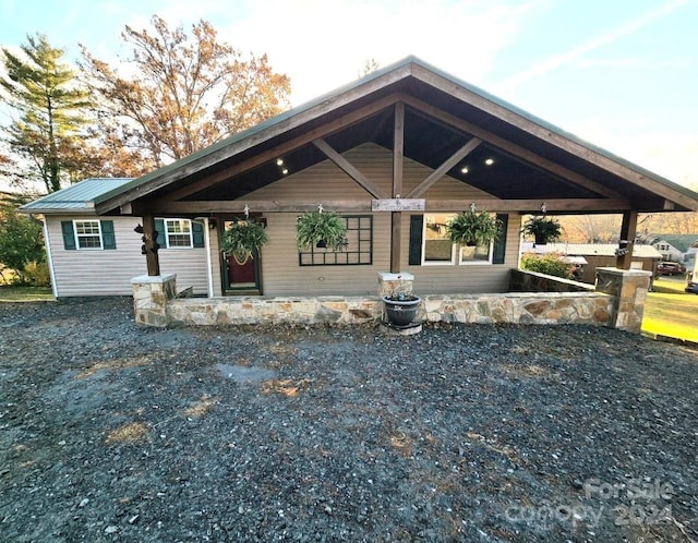 view of front facade featuring a patio area