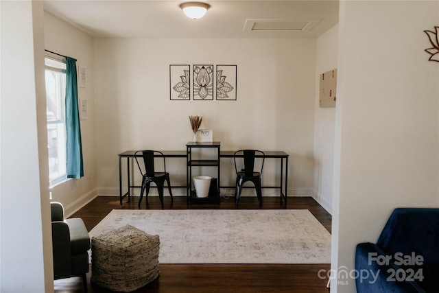 interior space featuring dark hardwood / wood-style floors