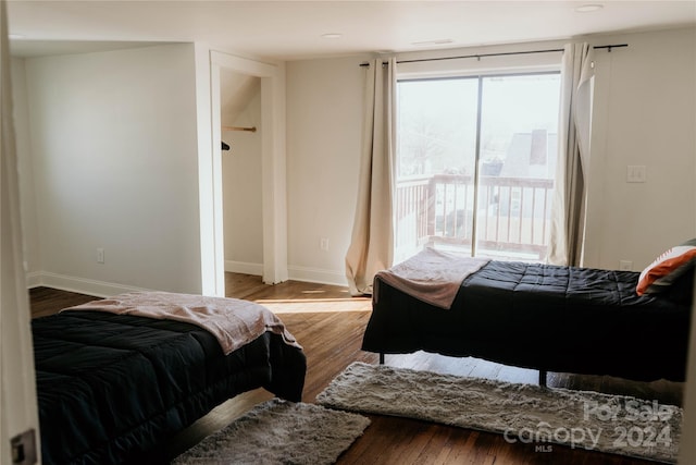 bedroom featuring light hardwood / wood-style floors