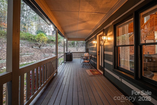 deck featuring covered porch