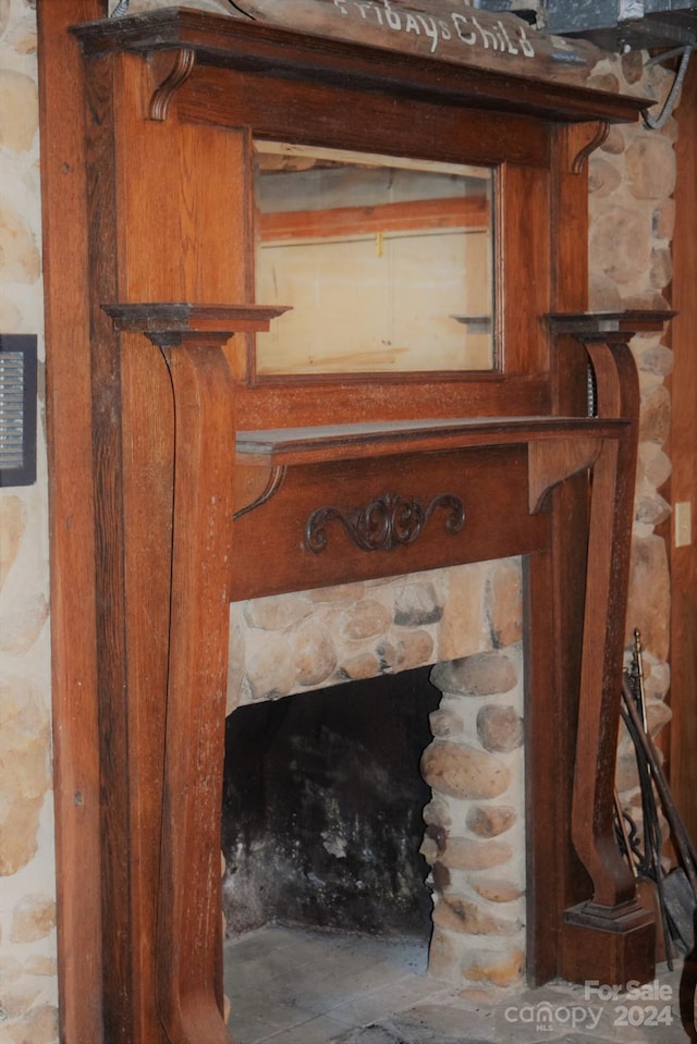 115 S Pearl St, Troy, NC 27371 - details featuring a fireplace