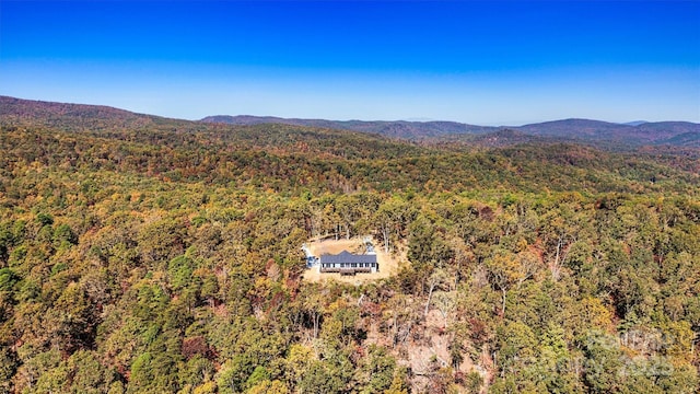 bird's eye view with a mountain view