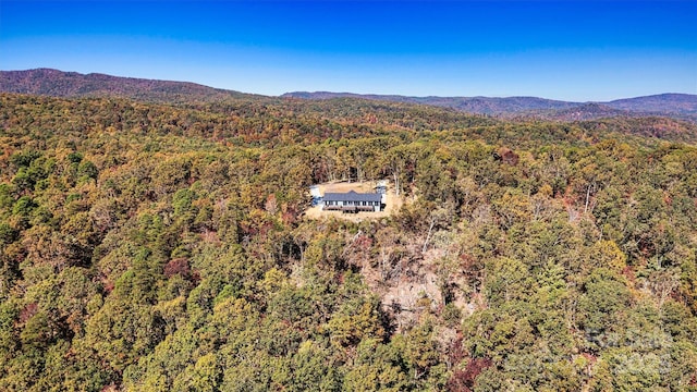 bird's eye view with a mountain view