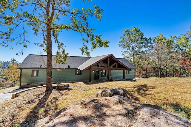 6230 Pine Ridge Dr, Connelly Springs, NC 28612 - view of front facade with a front lawn and crawl space