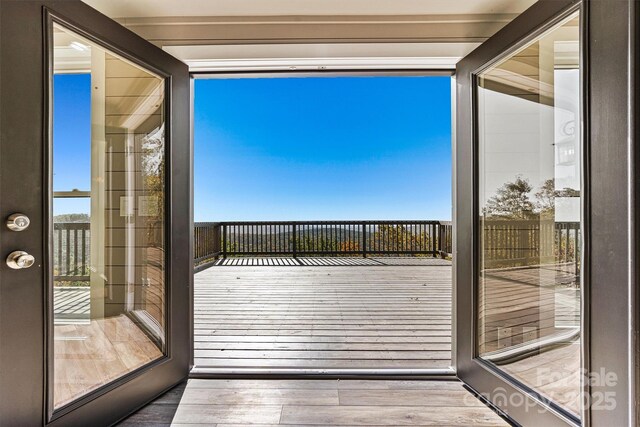 6230 Pine Ridge Dr, Connelly Springs, NC 28612 - doorway to outside with wood finished floors