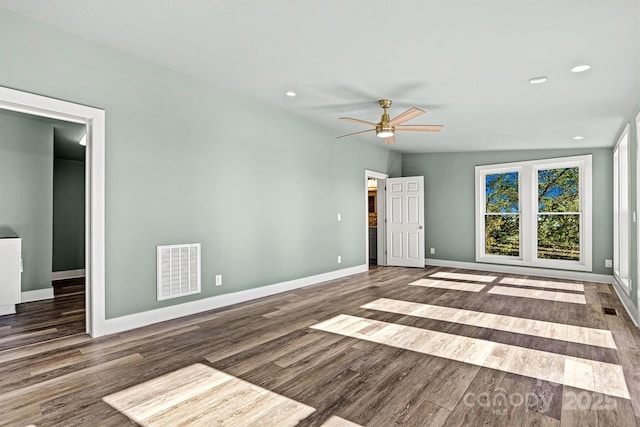 6230 Pine Ridge Dr, Connelly Springs, NC 28612 - interior space with baseboards, visible vents, wood finished floors, and a ceiling fan