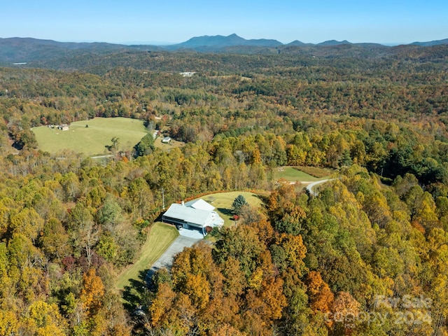 aerial view featuring a mountain view