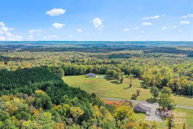 aerial view with a rural view