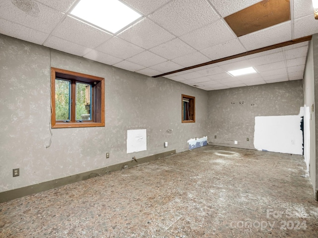 basement with a drop ceiling