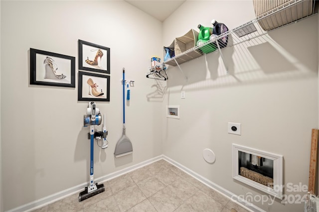 laundry area featuring hookup for an electric dryer and washer hookup