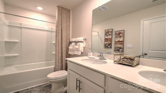 45 Virginia Commons Dr, Arden, NC 28704 - bathroom with toilet, shower / tub combo with curtain, double vanity, and recessed lighting