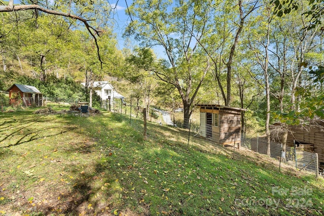 3942 Anderson Branch Rd, Marshall, NC 28753 - view of yard featuring a shed and an outbuilding
