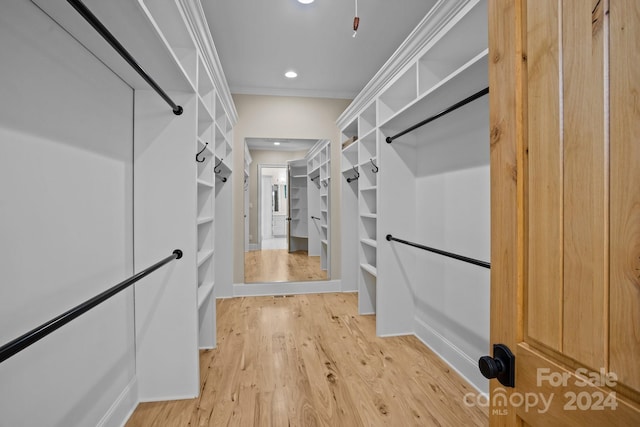 spacious closet featuring hardwood / wood-style flooring