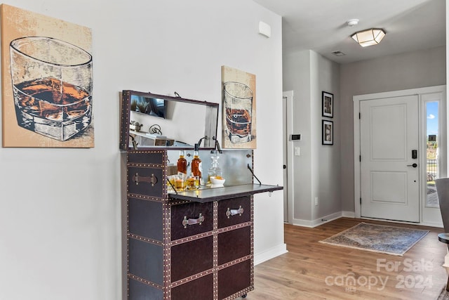 entrance foyer featuring wood-type flooring