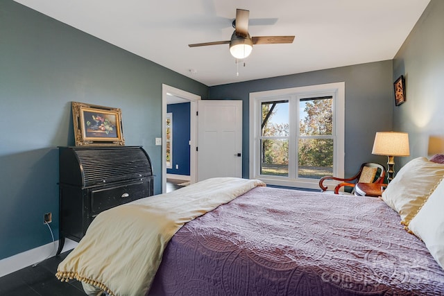 bedroom with ceiling fan