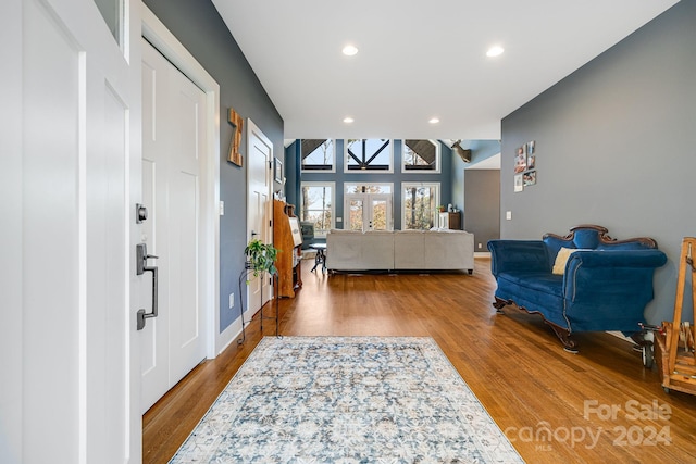 entrance foyer with light hardwood / wood-style flooring