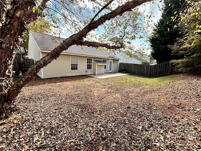 back of house featuring a patio area