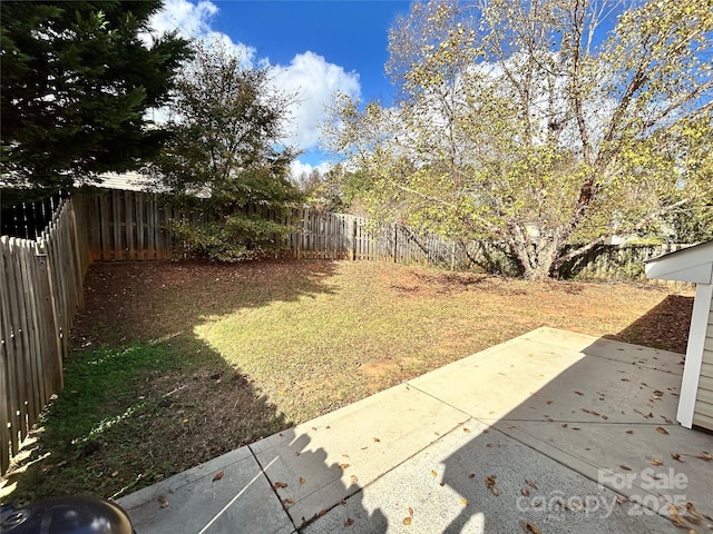 view of yard with a patio area